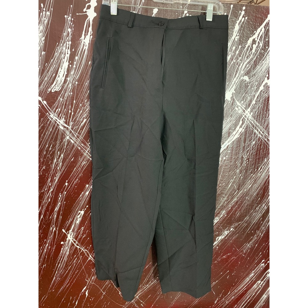 Allison Daley Black Dress Pants Womens 10 High Rise Straight Leg Elastic Waist